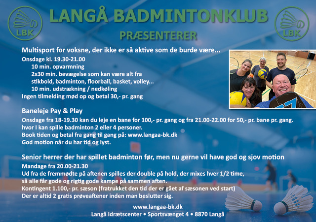 langaa badmintonklub multisport flyer A5 web